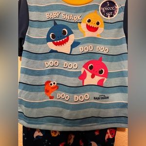 4T new Baby Shark Pajama Set 3pc shorts pant top sleepwear pink fong Nickelodeon